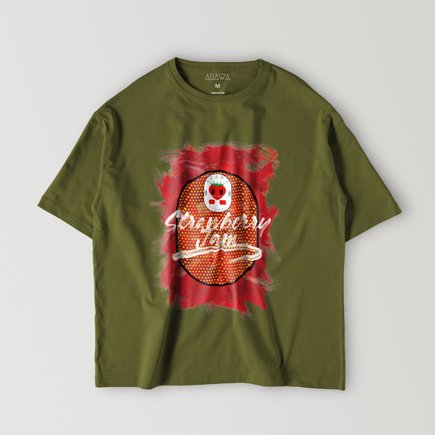 ARAWA "STRAWBERRY-M" メンズビッグシルエットTシャツ